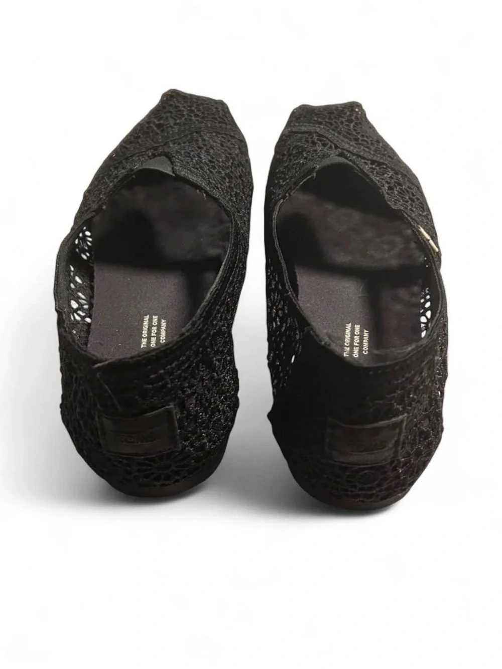 TOMS Women's Black Crochet Alpargata Slip-On Shoes - NWOT